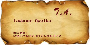 Taubner Apolka névjegykártya